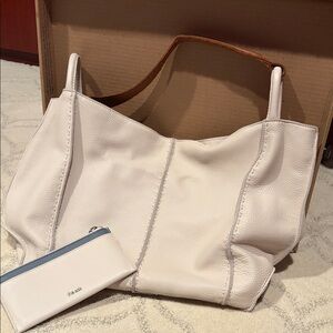 The Sak Cream Leather Shoulder Bag with wallet